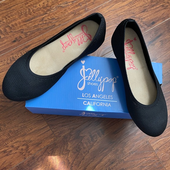 🖤 JELLYPOP | BLACK KNIT FLATS | SIZE 7 - Picture 2 of 7